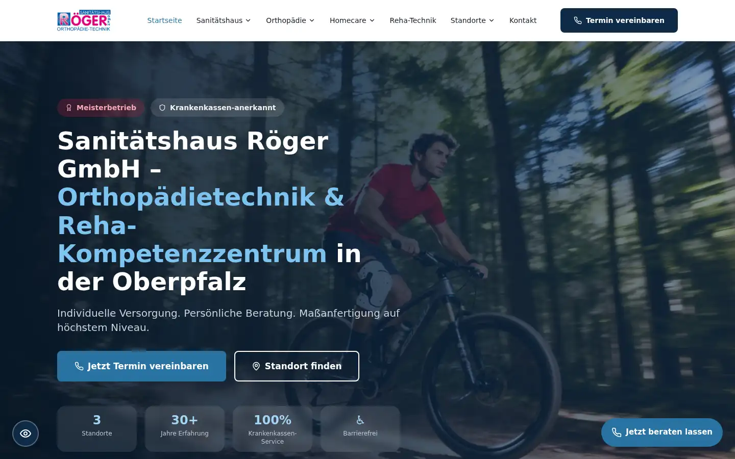 Screenshot of sanitaetshaus-roeger.de