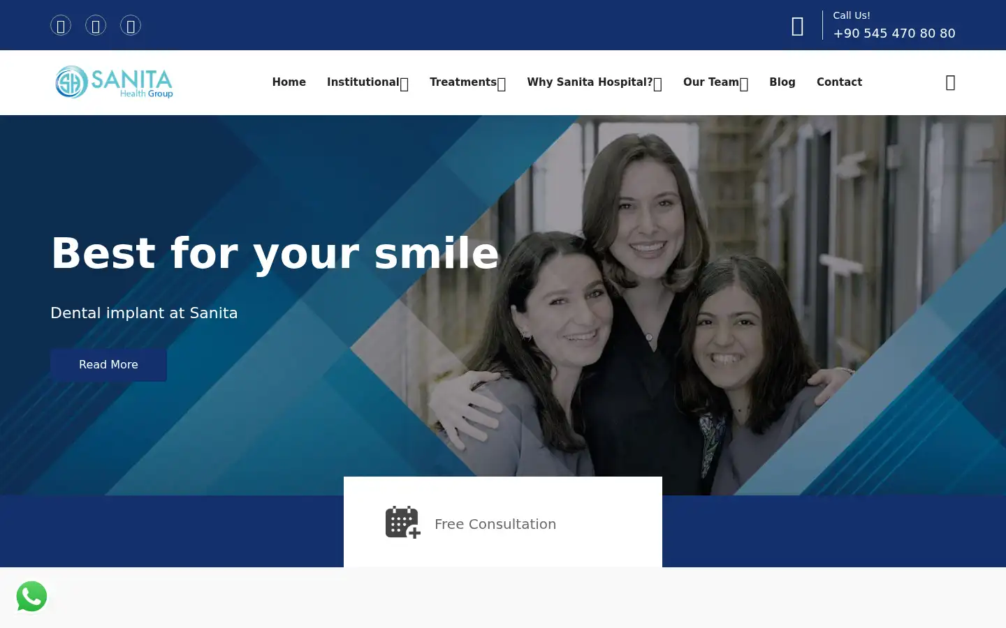 Screenshot of sanitahospital.com