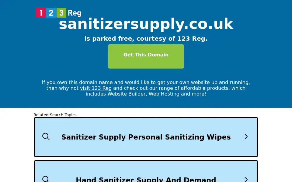 Screenshot of sanitizersupply.co.uk