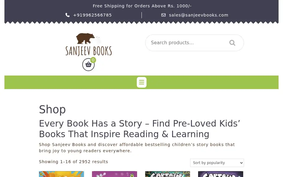 Screenshot of sanjeevbooks.com