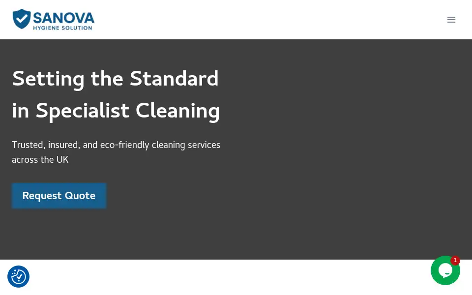 Screenshot of sanovahygiene.com