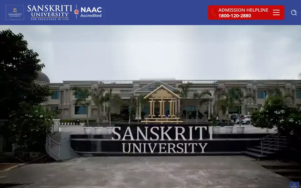 Screenshot of sanskriti.edu.in