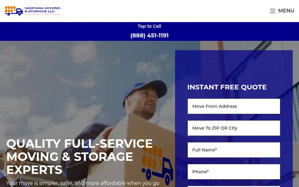 Screenshot of santanamoving.com
