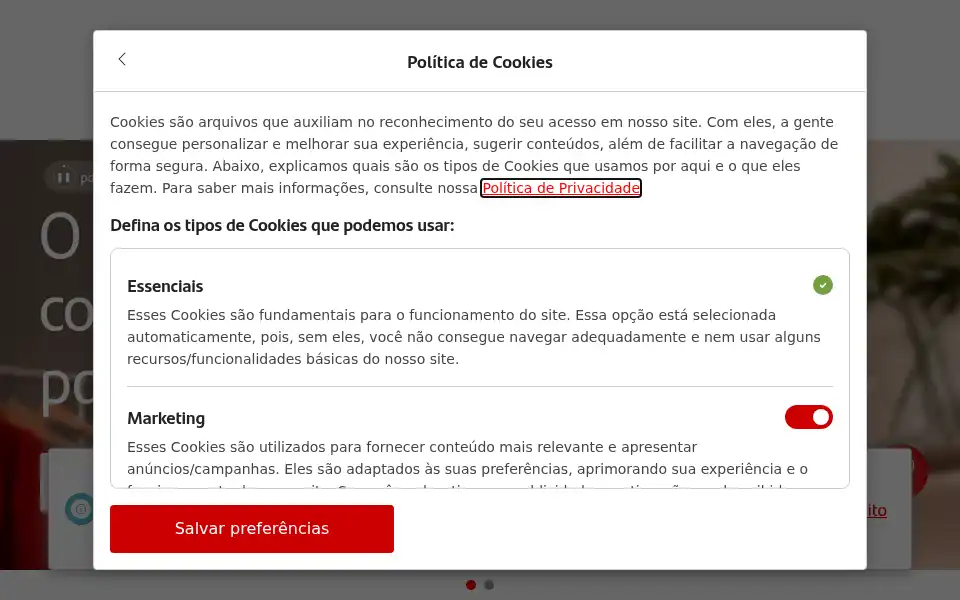 Screenshot of santander.com.br