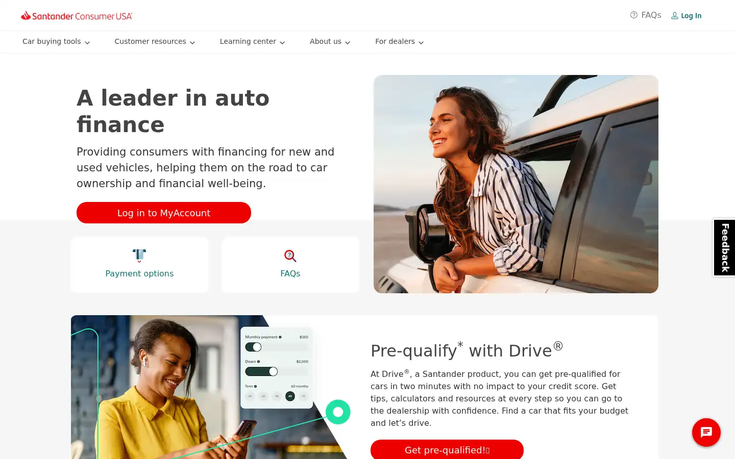 Screenshot of santanderconsumerusa.com