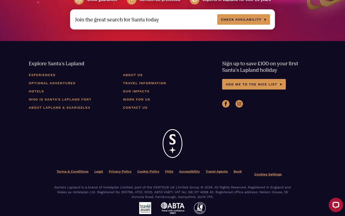 Screenshot of santaslapland.com