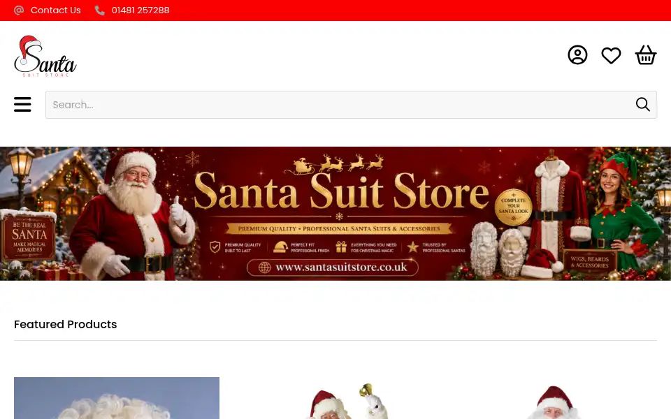 Screenshot of santasuitstore.co.uk