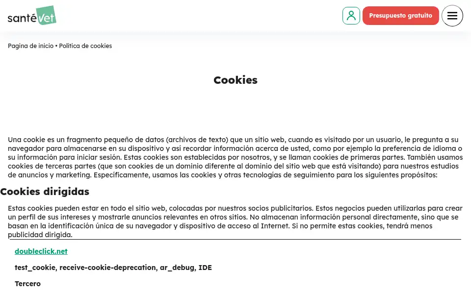 Screenshot of santevet.es
