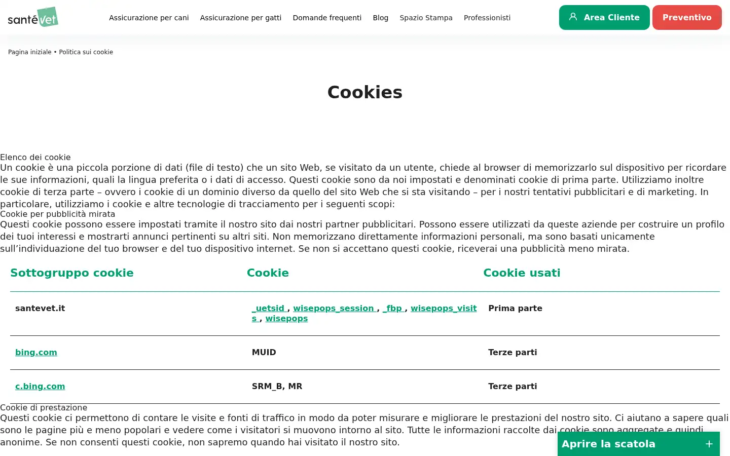 Screenshot of santevet.it