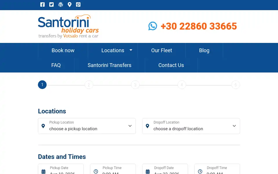 Screenshot of santoriniholidaycars.com