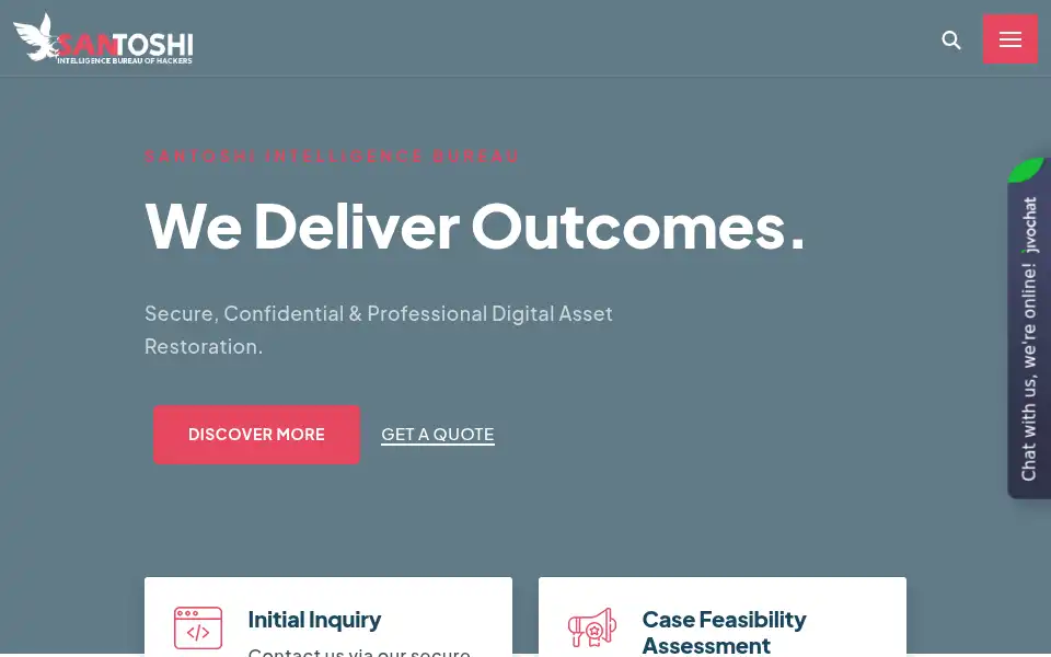 Screenshot of santoshiintelligence.com