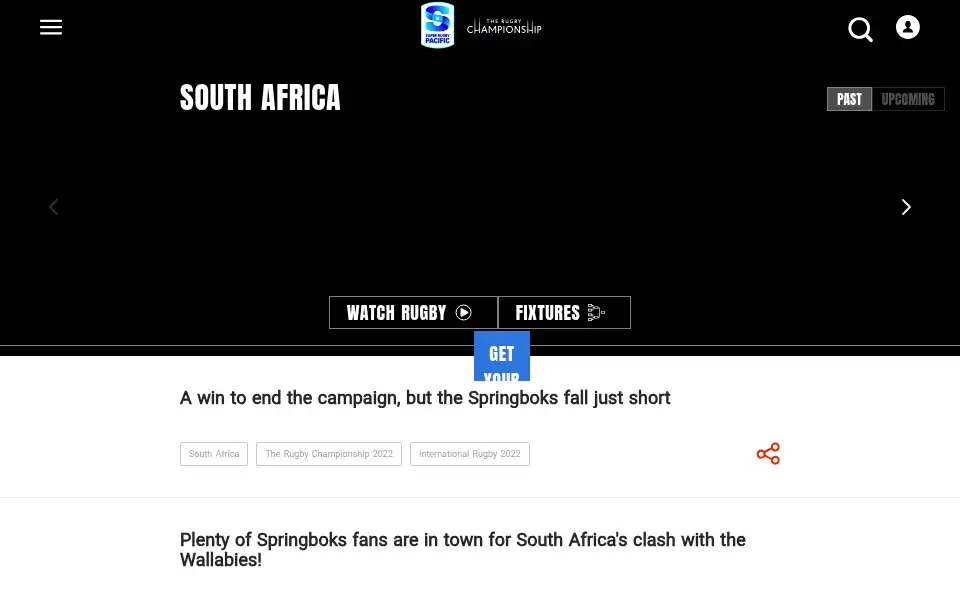 Screenshot of sanzaarrugby.tv