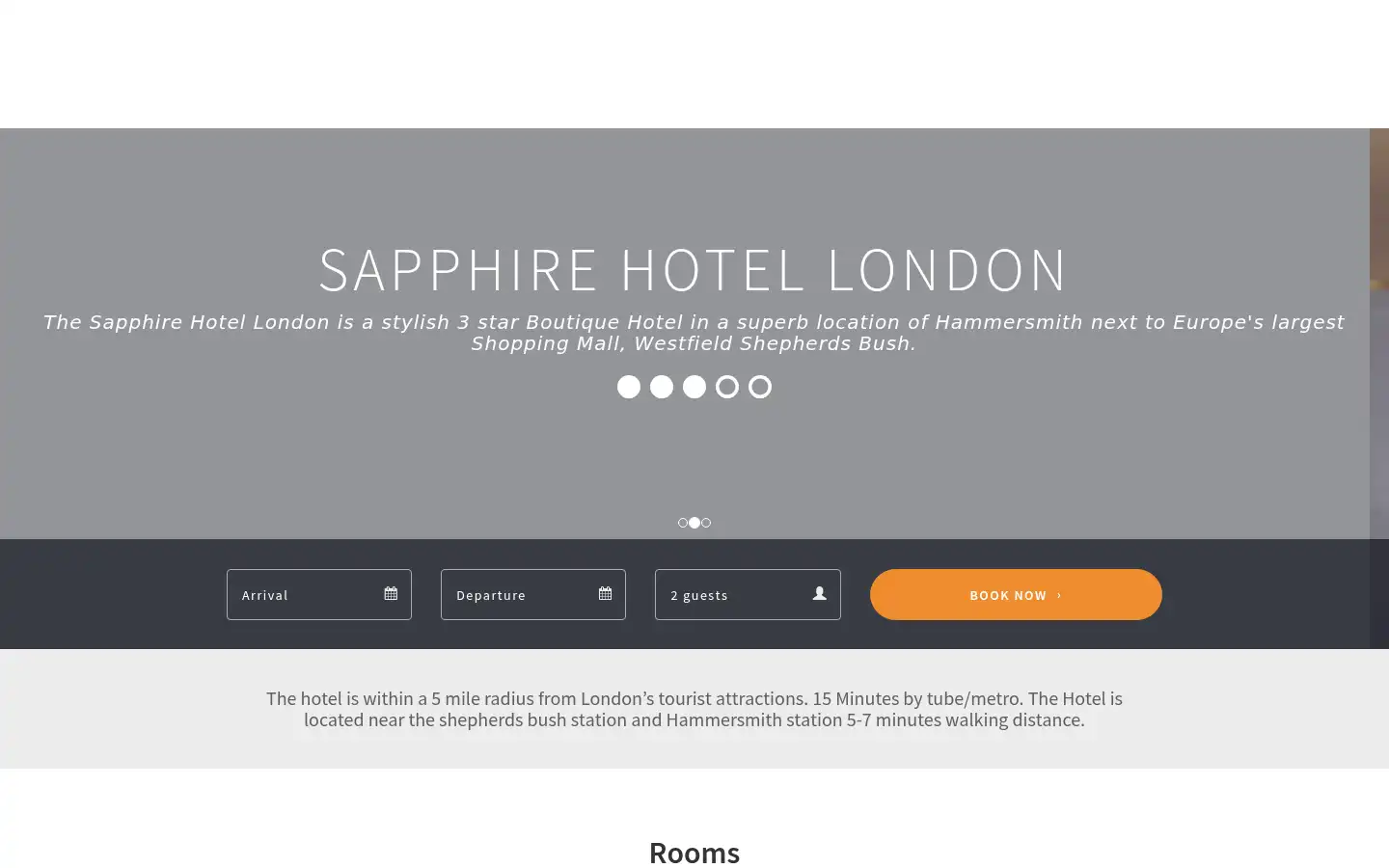 Screenshot of sapphirehotellondon.co.uk