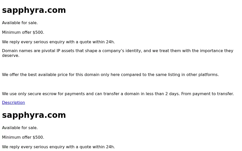 Screenshot of sapphyra.com