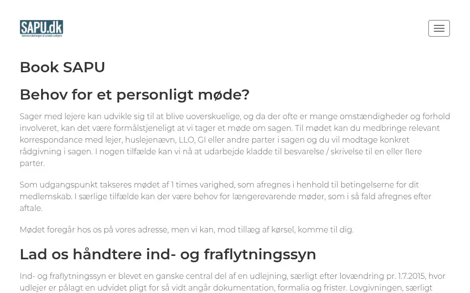 Screenshot of sapu.dk
