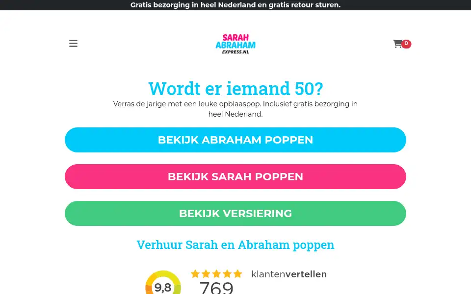Screenshot of sarahabrahamexpress.nl