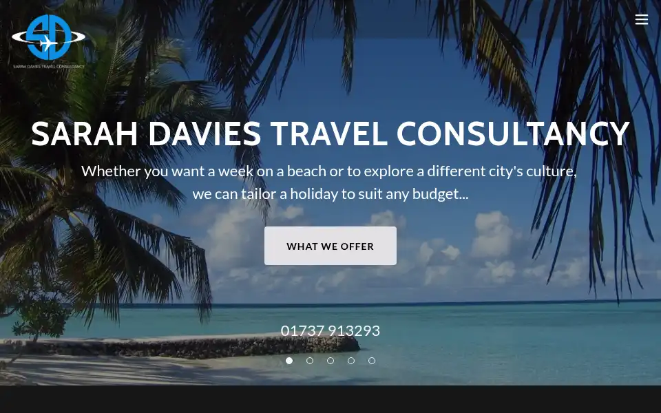 Screenshot of sarahdaviestravelconsultancy.co.uk