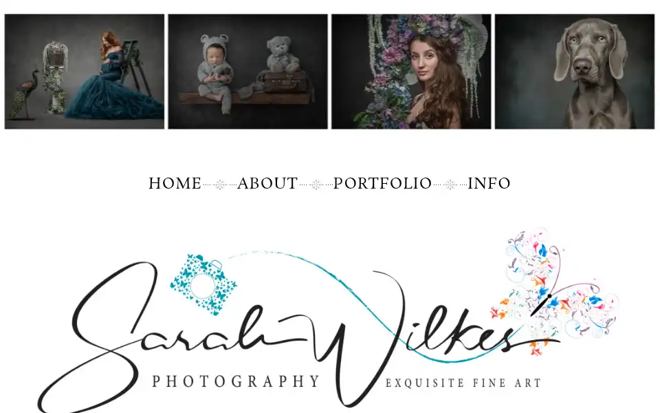 Screenshot of sarahwilkesphotography.co.uk
