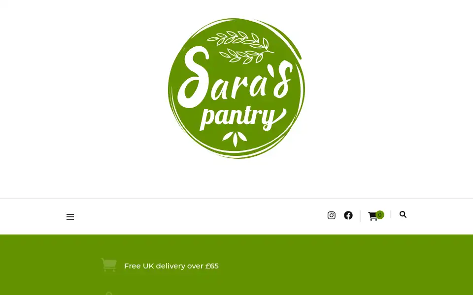 Screenshot of saraspantry.co.uk