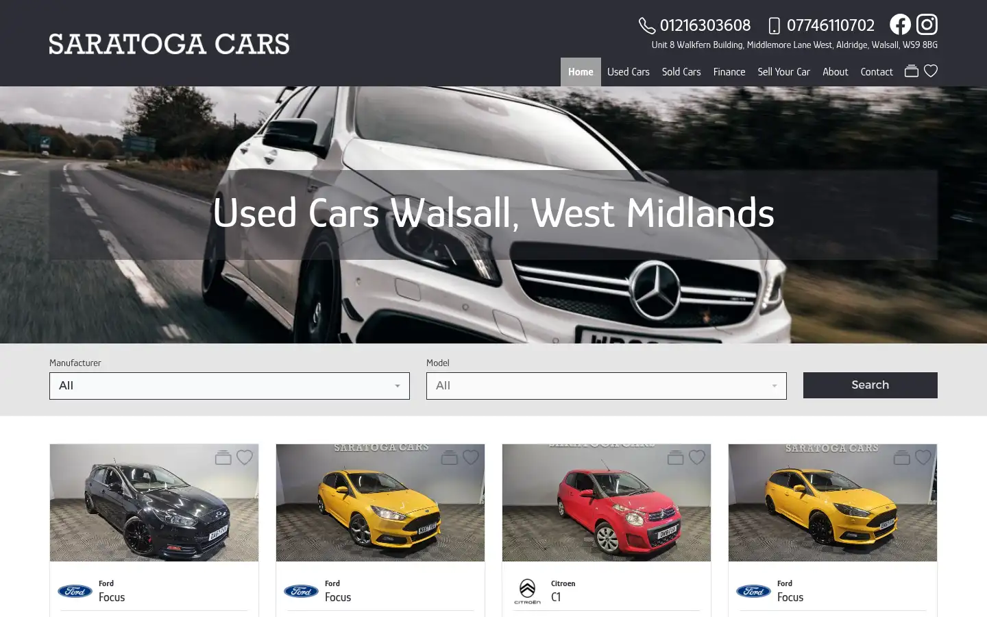 Screenshot of saratogacars.co.uk