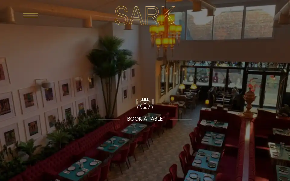 Screenshot of sarkrestaurant.co.uk