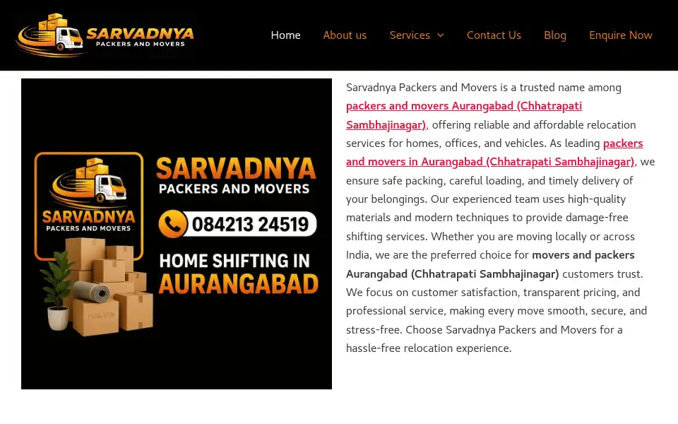 Screenshot of sarvadnyapackersandmovers.in