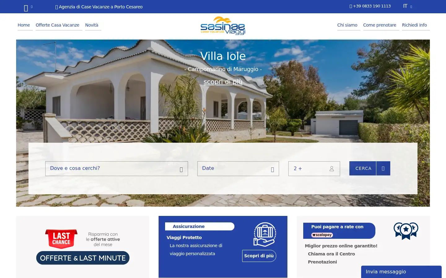 Screenshot of sasinaeviaggi.com