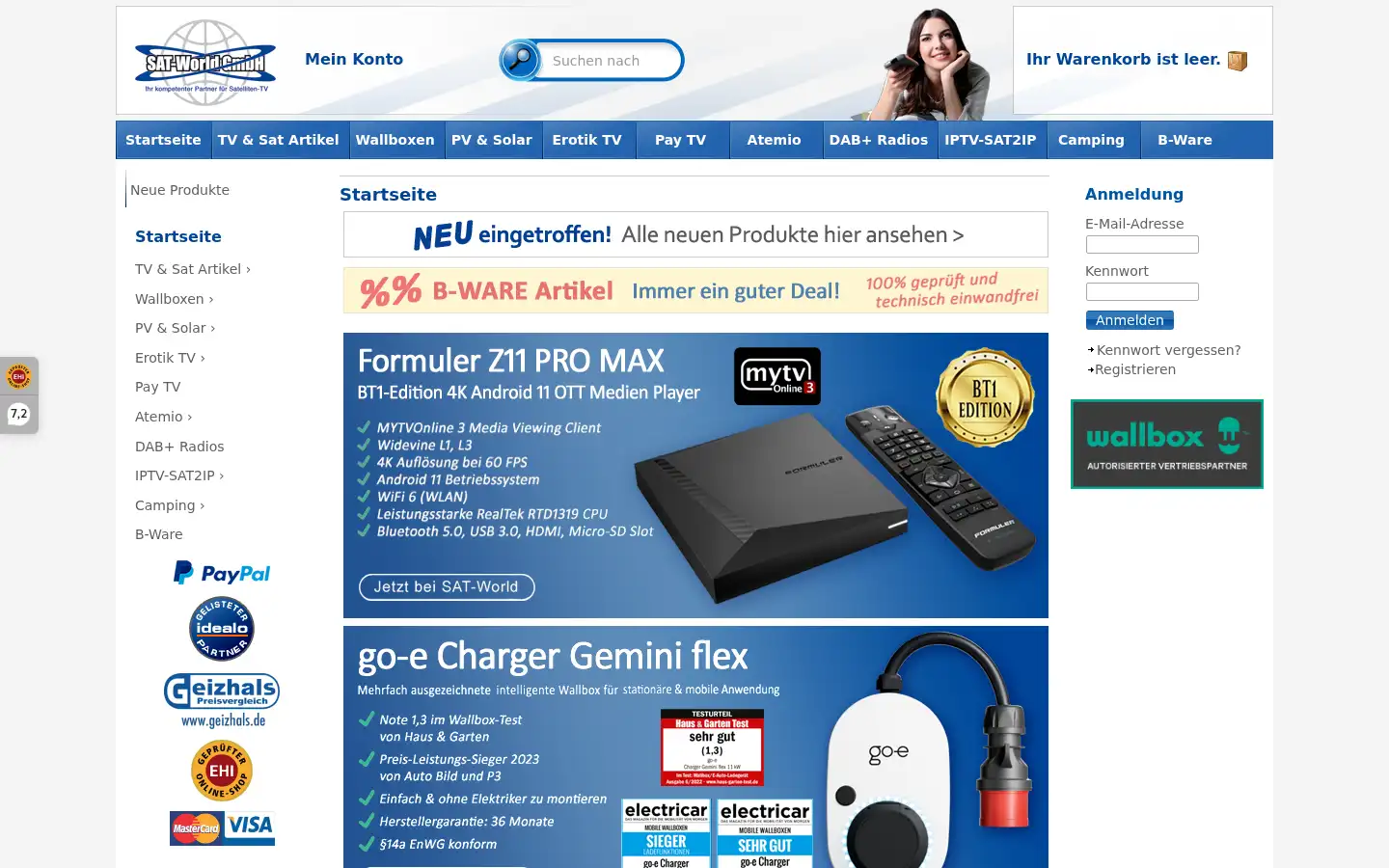 Screenshot of sat-world.com