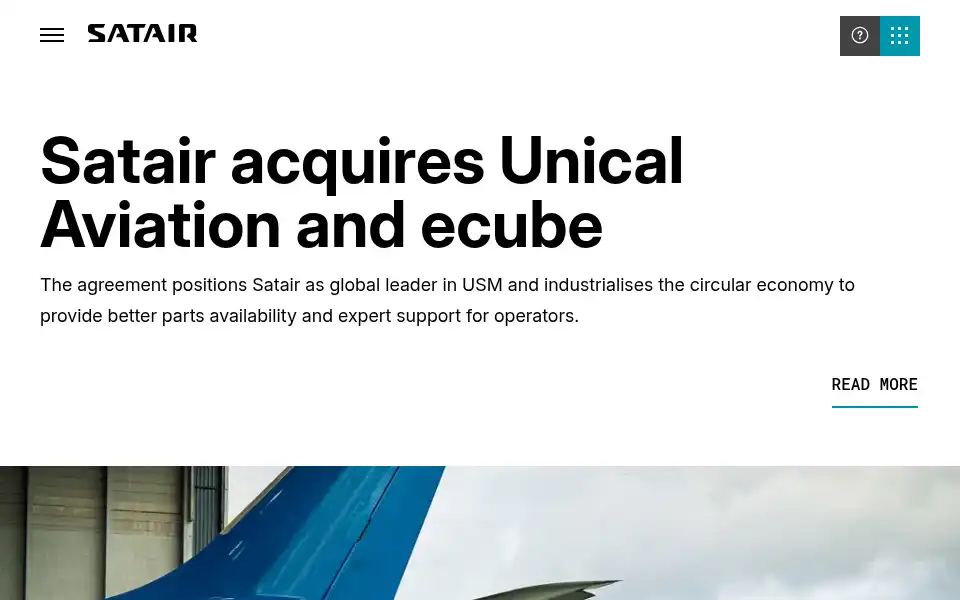 Screenshot of satair.com