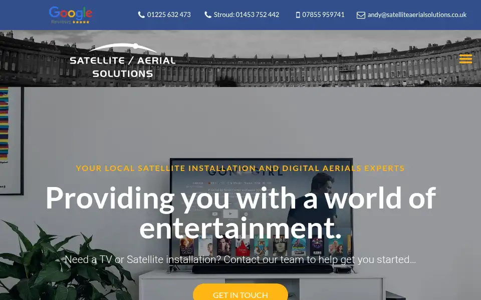 Screenshot of satelliteaerialsolutions.co.uk