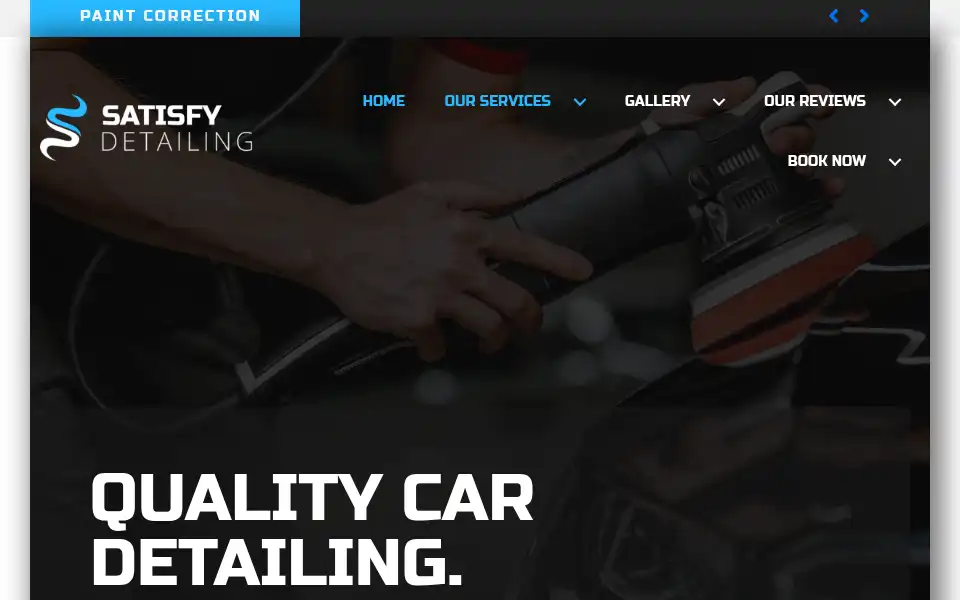 Screenshot of satisfydetailing.co.uk