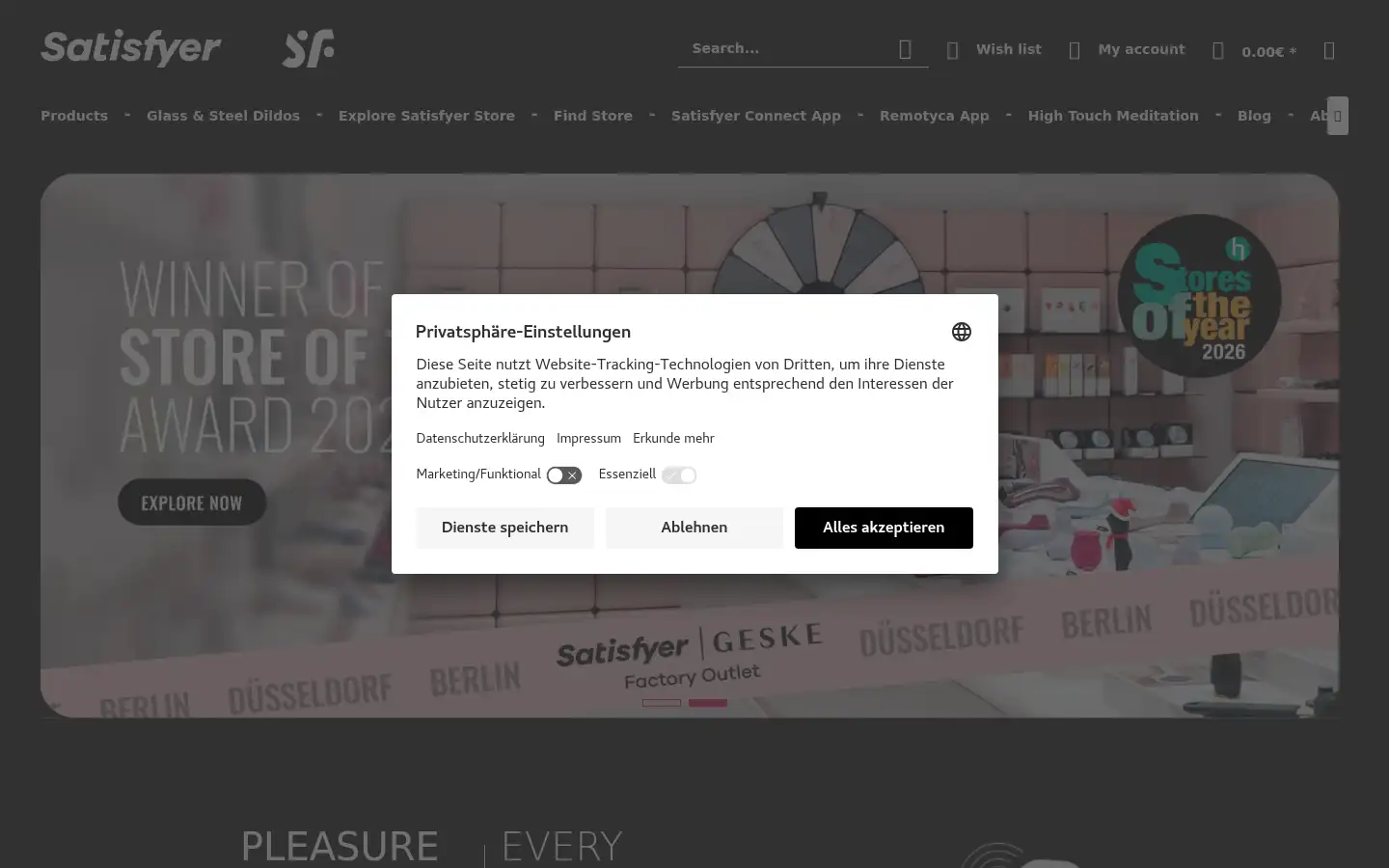 Screenshot of satisfyer.com
