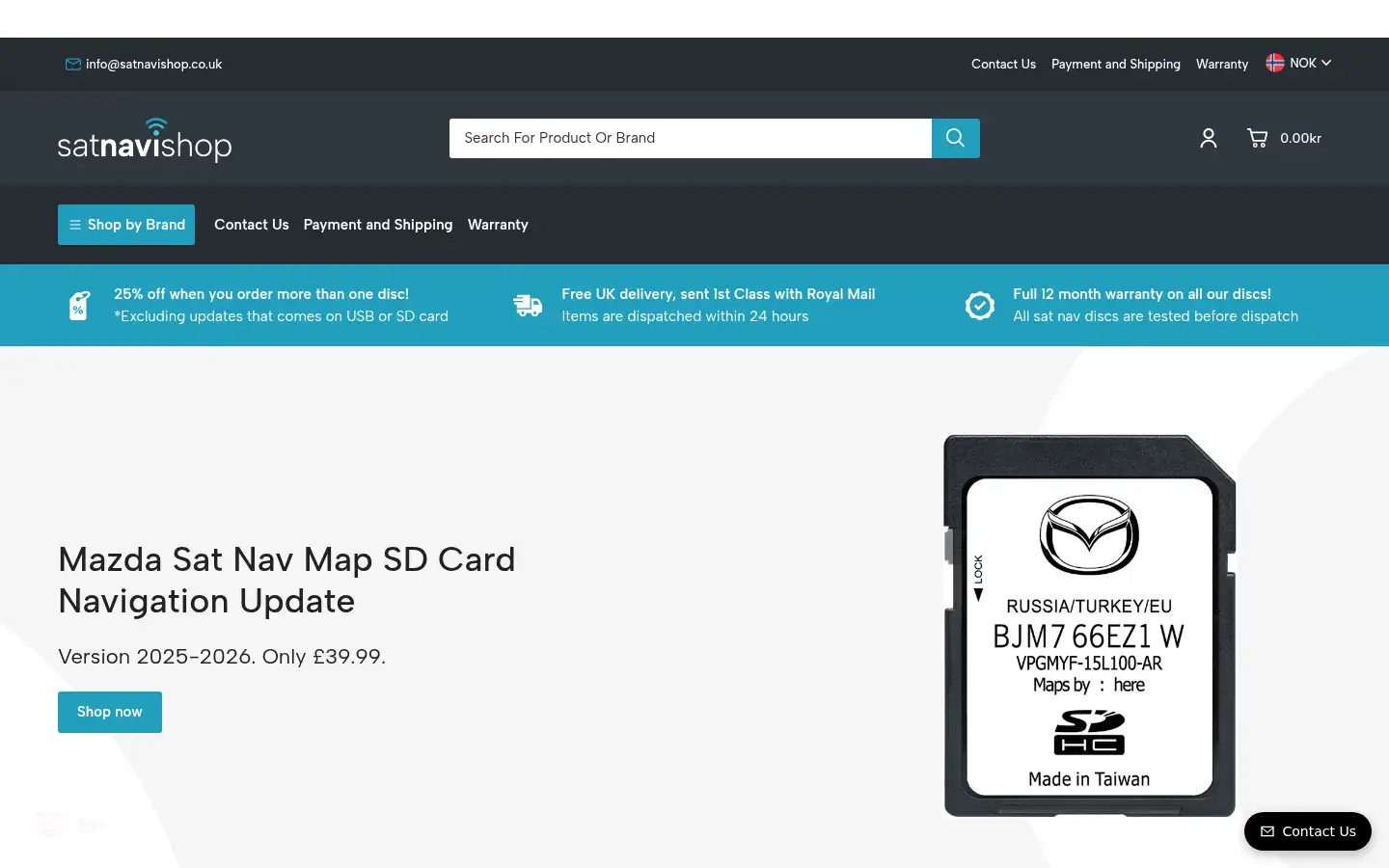 Screenshot of satnavishop.co.uk