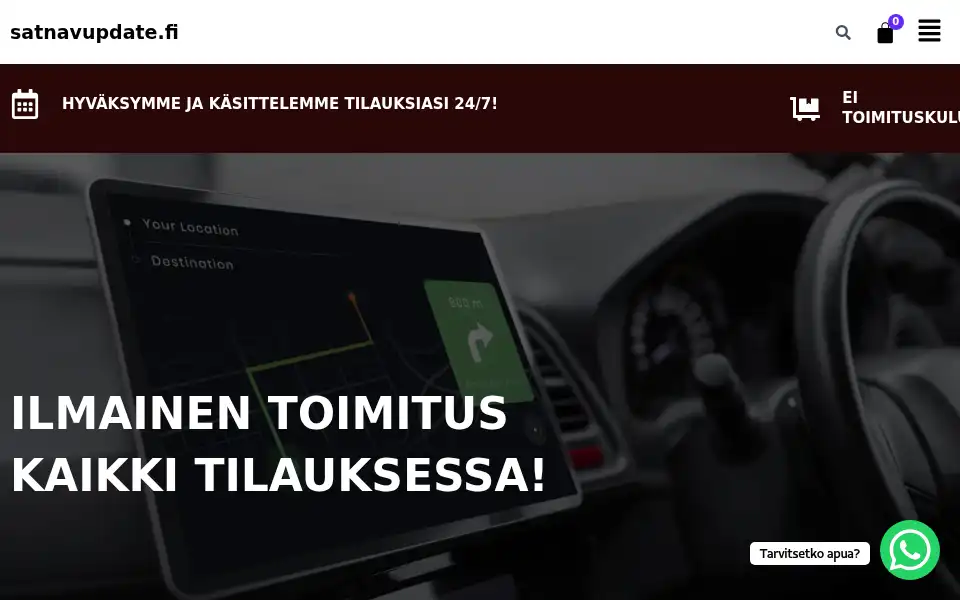 Screenshot of satnavupdate.fi