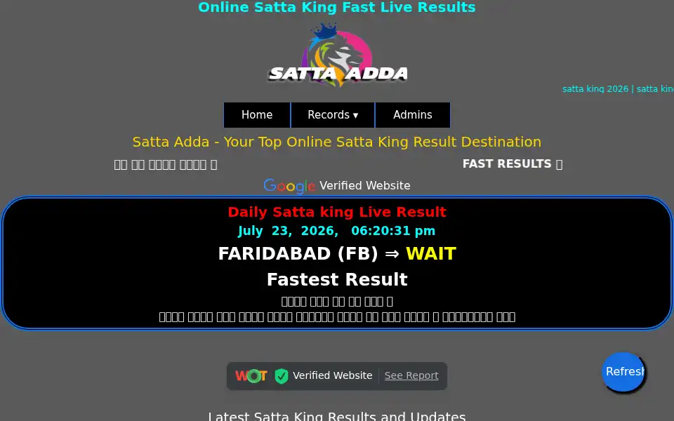 Screenshot of sattaadda.com