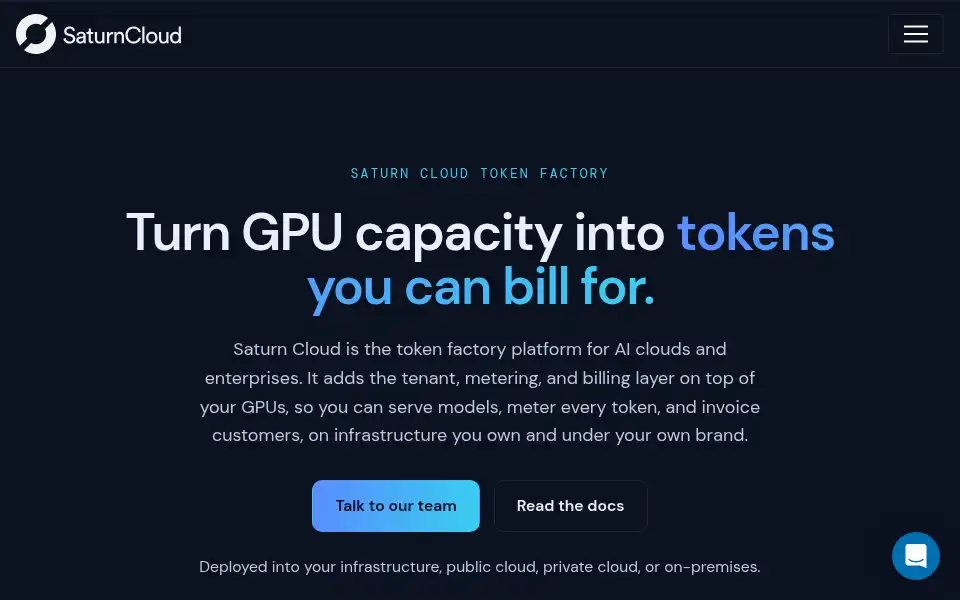 Screenshot of saturncloud.io