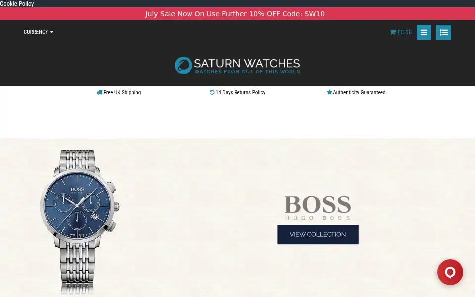 Screenshot of saturnwatches.co.uk