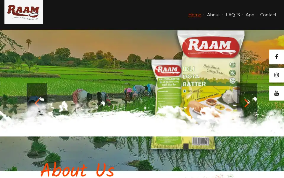 Screenshot of satvikraam.co.uk