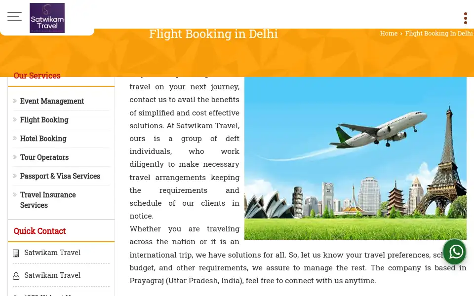Screenshot of satwikamtravel.in
