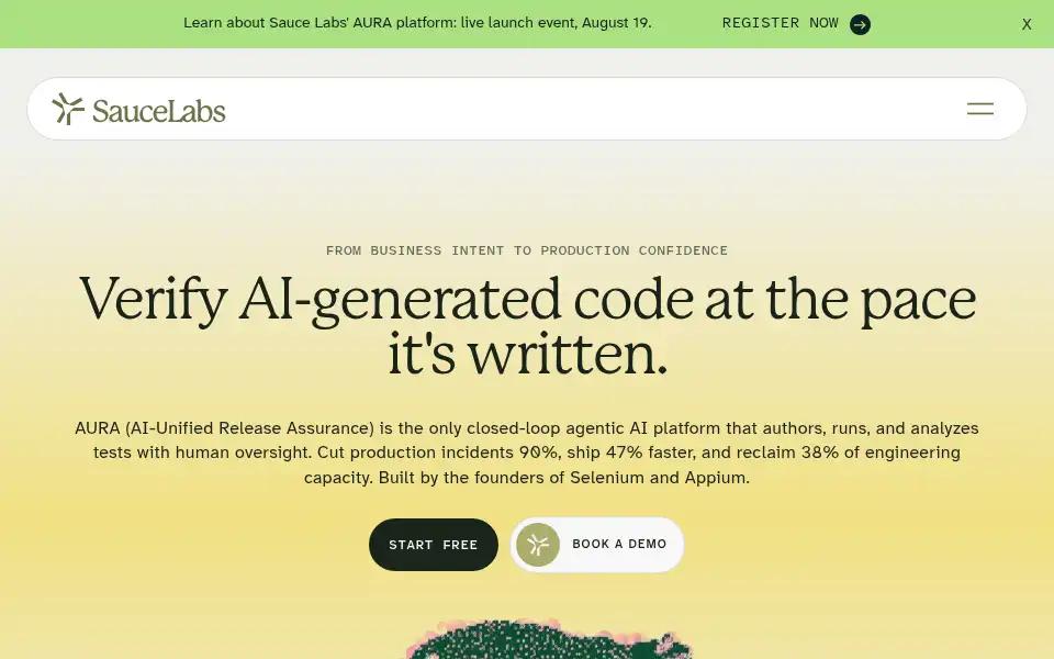 Screenshot of saucelabs.com
