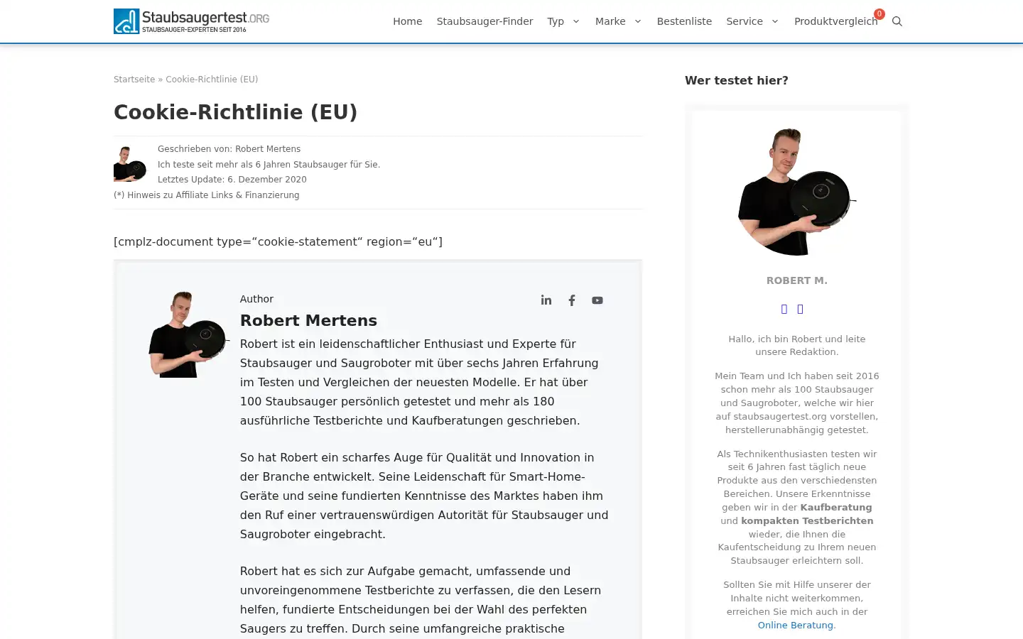 Screenshot of saugroboter-testing.de