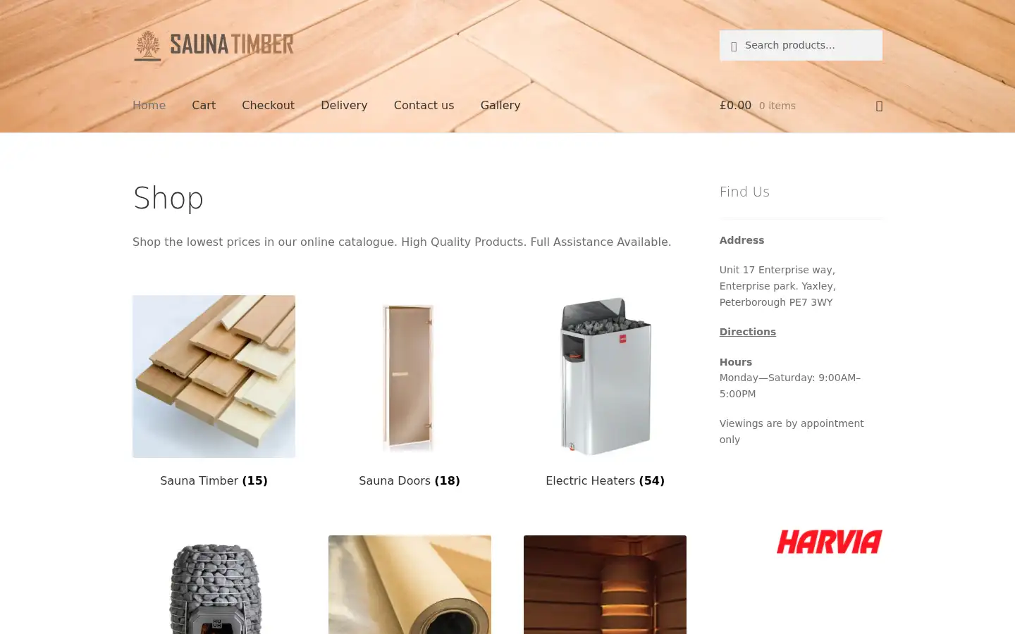 Screenshot of sauna-timber.co.uk