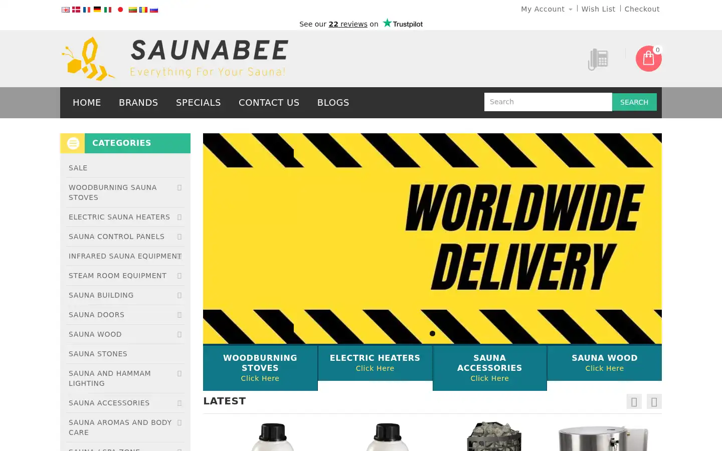 Screenshot of saunabee.com