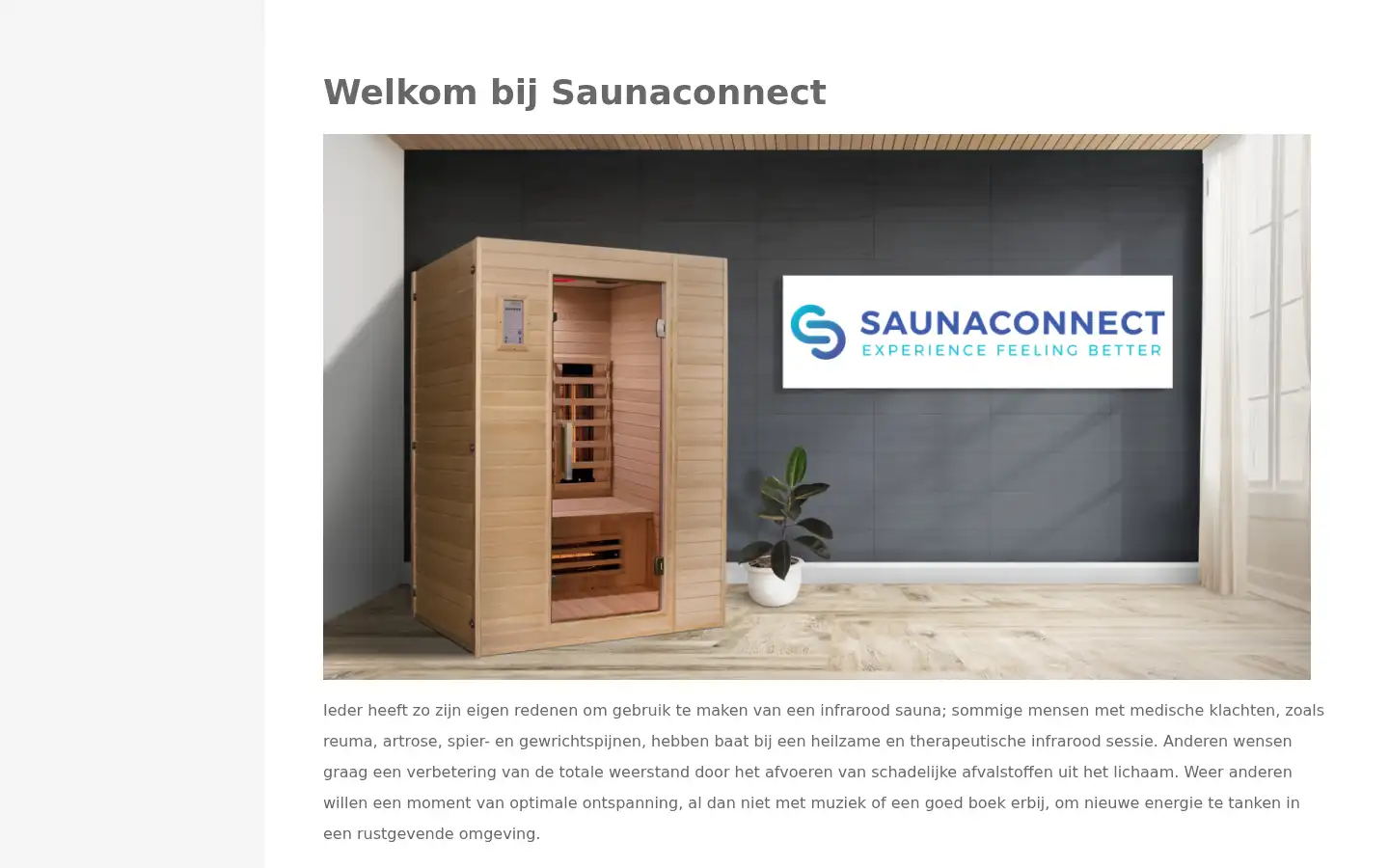 Screenshot of saunaconnect.com