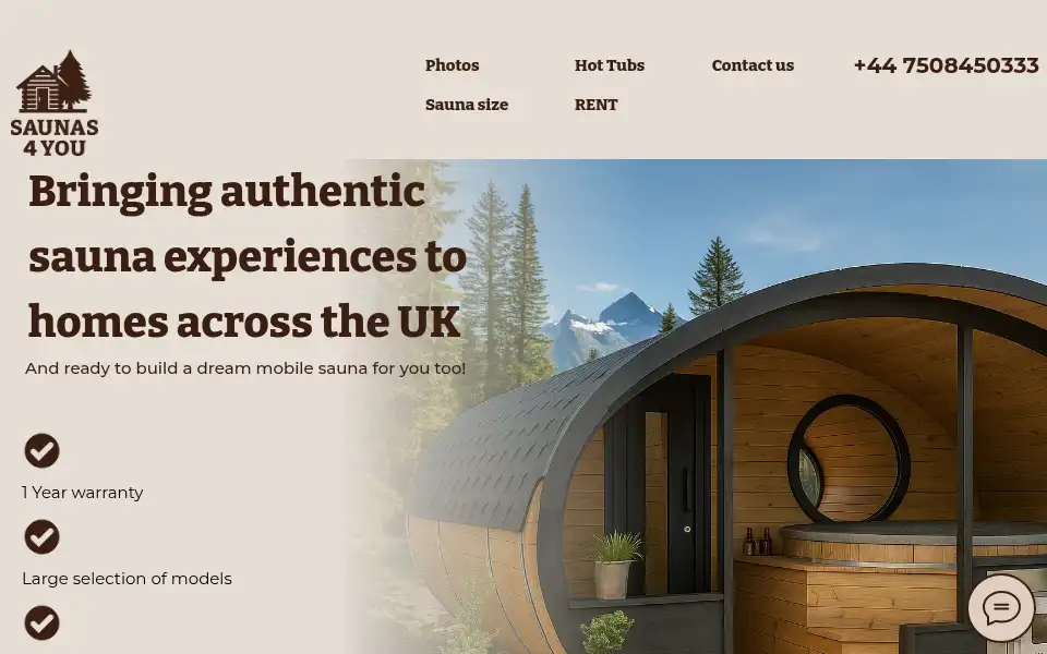 Screenshot of saunas4you.co.uk