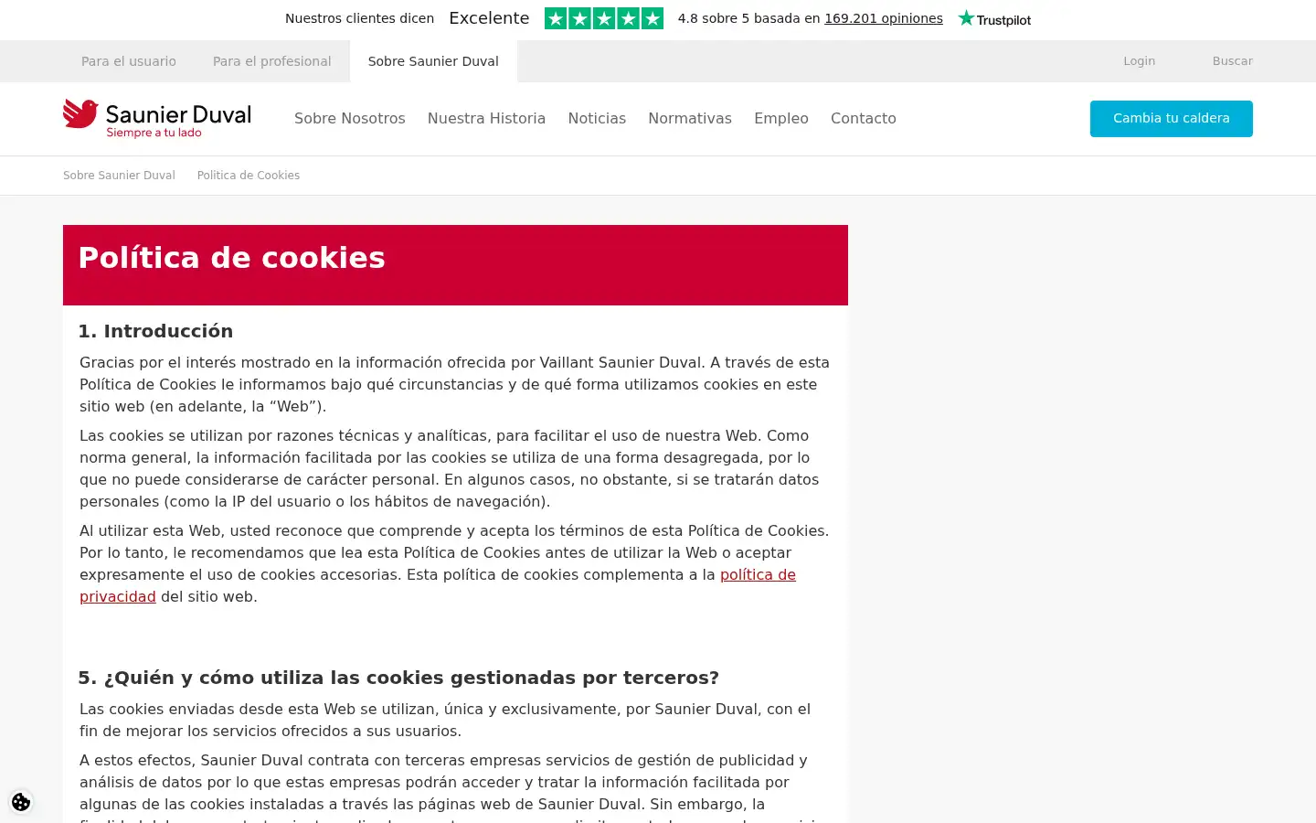 Screenshot of saunierduval.es