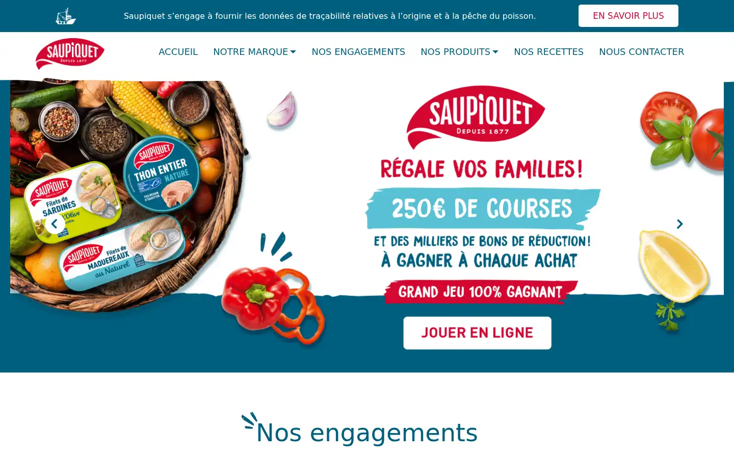 Screenshot of saupiquet.com
