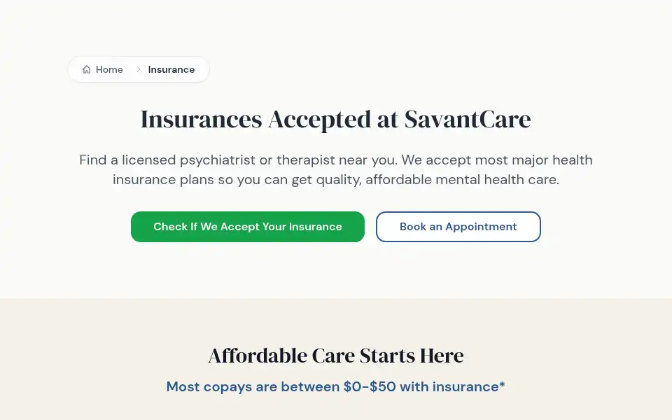 Screenshot of savantcare.com