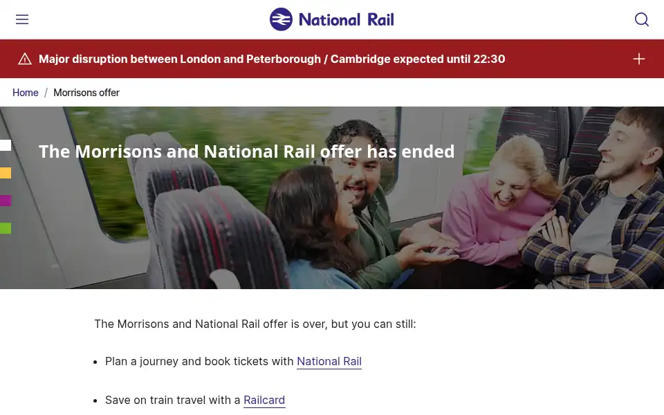 Screenshot of save10ontrains.co.uk