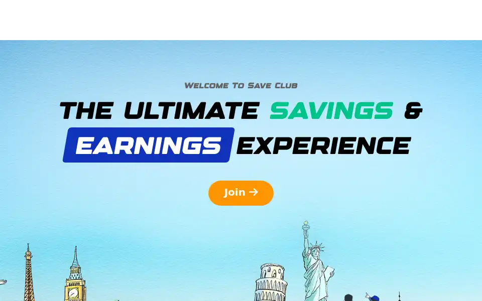Screenshot of saveclub.com
